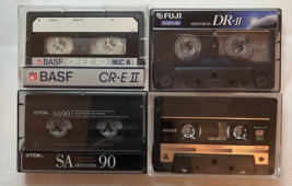 Lot of 4 IEC Type II Audio Cassettes, Used, Excellent Condition, Various  - $187.57 MXN