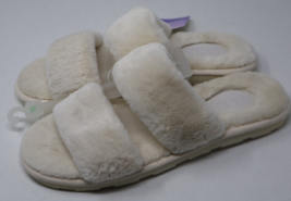 Stars Above Faux Fur Royal Slide Slippers Off-White Size 10 NWT - £10.34 GBP