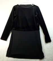 J.Jill Blouse Top Womens Size XS Black Velvet Polyester Long Sleeve Round Neck - £15.74 GBP