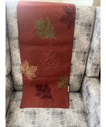 Embroidered Rust Leaf Table Runner 13 X 69 Fall Autumn Nature Thanksgiving - $371.26 MXN