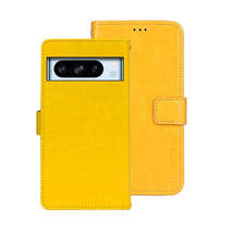 For Google Pixel 8 Pro idewei Crazy Horse Texture Leather Phone Case(Yellow) - £3.25 GBP