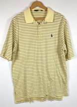 Polo Golf Ralph Lauren Large Shirt Mens Yellow Stripe Short Sleeve Pima ... - £29.24 GBP