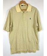Polo Golf Ralph Lauren Large Shirt Mens Yellow Stripe Short Sleeve Pima ... - £29.23 GBP