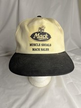Vintage Mack Truck Sales Hat Muscle Shoals Alabama SnapBack Black &amp; White - £15.55 GBP
