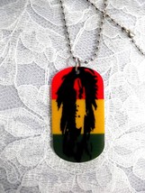 BOB MARLEY ONE LOVE DARK RASTA COLOR PENDANT 25&quot; BALL CHAIN NECKLACE FRE... - €2,91 EUR