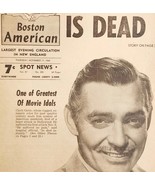 1960 Clark Gable King Of Films Is Dead Boston American Newspaper Page DW... - $55.13 CAD