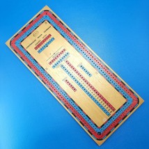 1974 Reiss 235 Cribbage Board Wood Continuous Track 2 Lanes Pegs - $19.79