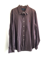 Ralph Lauren Shirt XXL Burgundy Plaid Long Sleeve Custom Fit Button Down... - £18.64 GBP