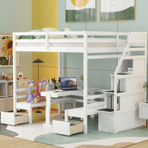 Full over Full Bunk Bed with staircase can be Convertible to Seats and T... - £676.96 GBP