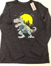 Cat &amp; Jack Boy&#39;s Navy Blue Zombie Dinosaur Long Sleeve T-Shirt Size: XL (16) - £9.41 GBP
