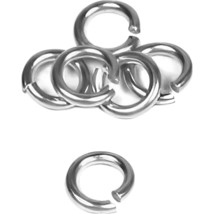 6 14K White Gold Open Jump Rings Charm Jewelry Parts 22 Gauge 4mm - £15.22 GBP