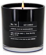 Jasmine, Oud &amp; Sandalwood Luxury Scented Soy Jar Candle Highly Scented &amp;... - $489.27 MXN