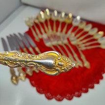 27 Piece Set ESTIA Gold Plate Service Forks Spoons Knives Korea **READ** - $29.98