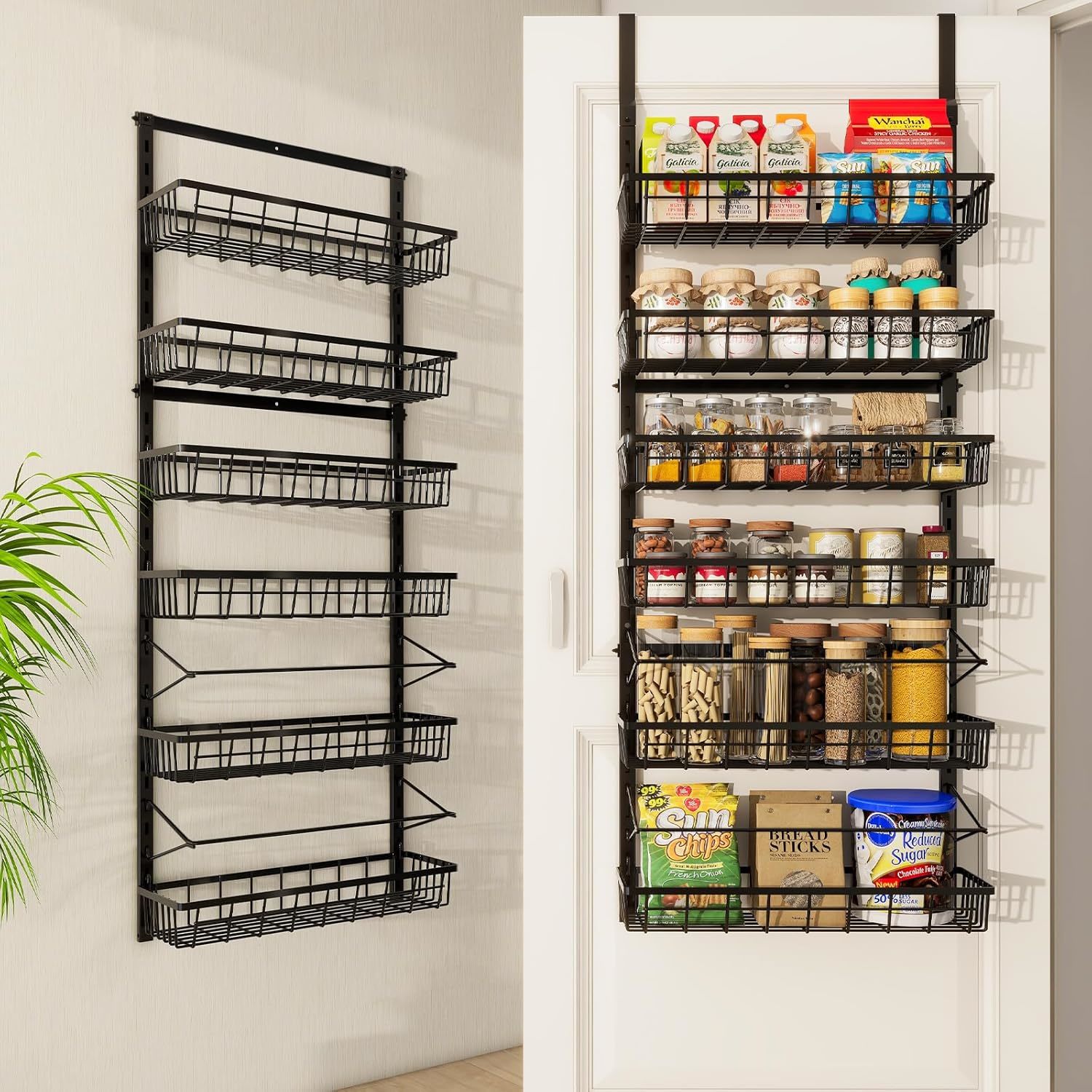 Over The Door Pantry Organizer, Pantry Storage And Organization, 6-Tier,... - $51.96