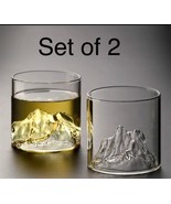 Set Of 2 Mountain Glasses Whiskey Vodka Bourbon Tequila Old Fashion NEAT - $411.12 MXN