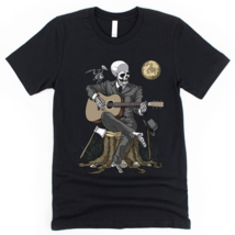 Gothic Skeleton Playing Guitar Goth Guitarist T-Shirt - £22.51 GBP