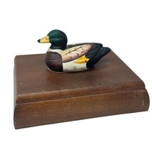 Vintage Mallard Duck Wood Playing Card Storage Box 2 Sealed Decks 1983 - £18.47 GBP