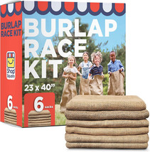 Large Burlap Potato Sack Race Bags, 23X40&quot; Burlap Bags, Outdoor Lawn Games For K - £62.47 GBP