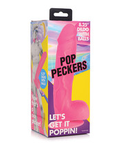 Pop Peckers 8.25&quot; Dildo W/balls - Pink - £17.04 GBP
