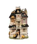 Fitz and Floyd Halloween Harvest Hooty Haunted House Cookie Jar w/Lid VT... - €293,27 EUR
