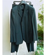 Giorgio Armani Suit Blazer Men&#39;s Pants &amp; jacket Black Wide Pinstripe 50 - £125.12 GBP