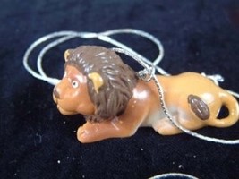 LION RECLINING NECKLACE-Jungle King Toy Charm Funky Jewelry-HUGE - $3.97