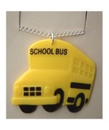 SCHOOL BUS PENDANT NECKLACE-Funky Driver Charm Teacher Jewelry - £3.12 GBP