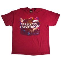Vintage Harley Davidson Myrtle Beach Size Large Shirt Red Eagle Born Free - $23.46