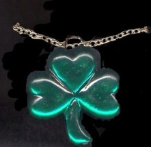 Shamrock Jewel Pendant Necklace Irish Clover Lucky Charm Jewelry - £3.97 GBP