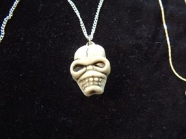 ZOMBIE SKULL PENDANT NECKLACE-Gothic Punk Pirate Costume Jewelry - £3.90 GBP