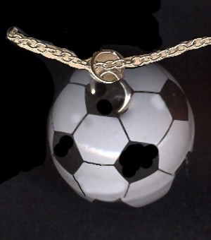 SOCCER BALL PENDANT NECKLACE-Funky 3d Referee Coach Team Jewelry - $3.97