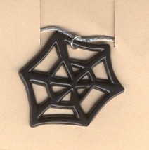 SPIDER WEB PENDANT NECKLACE-Punk Gothic Witch Costume Jewelry-BK - $4.97