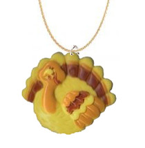 TURKEY CUTE PENDANT NECKLACE-Thanksgiving Holiday Charm Jewelry - £3.17 GBP