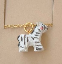 ZEBRA PENDANT NECKLACE-Resin Fun Safari Zoo Animal Charm Jewelry - £3.97 GBP