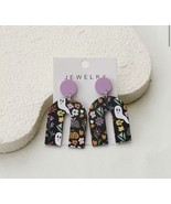 U Shape Purple Colorful Halloween Acrylic Dangle Earrings Boho Style Tre... - €11,89 EUR