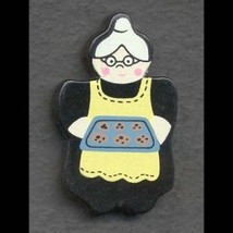 Granny Cookie Baking Button Pin Brooch Cooking Bakery Jewelry Wd - $3.97