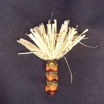 Funky INDIAN CORN BEAD PIN BROOCH-Thanksgiving Halloween Harvest Costume Jewelry - $6.97
