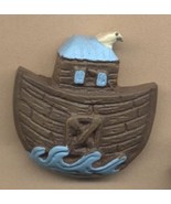 NOAH&#39;s ARK BOAT BUTTON PIN BROOCH-Resin Spiritual Faith Jewelry - $75.45 MXN