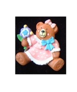 TEDDY BEAR GIRL PIN BROOCH w-PINK DRESS &amp; BOW-Cute Gift Jewelry - €2,54 EUR