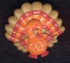 TURKEY BABY PIN BROOCH - Thanksgiving Holiday Bird Charm Jewelry - $3.97