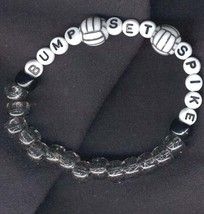 VOLLEYBALL BRACELET-BUMP SET SPIKE-Team Coach Jewelry Bead-WHITE - $129.83 MXN