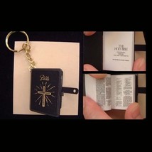 BIBLE KEYCHAIN-WWJD Christian Gift Jewelry-Real Printed Pages-BK - $4.97
