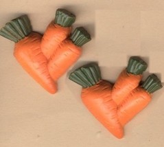 Huge Resin Bunch Carrots Button Earrings Rabbit Food Garden Vegetable Jewelry - £5.60 GBP