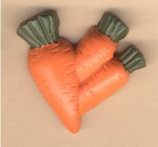 CARROT BUNCH BUTTON PIN BROOCH-Rabbit Food Vegetable Fun Jewelry - $3.97