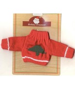 DOLL-TEDDY BEAR SWEATER with Christmas Tree RED Knit-Fits 10-12-inch - $6.97