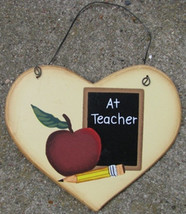 Teacher Gifts   1600C A+ teacher Wood  Heart - $2.25