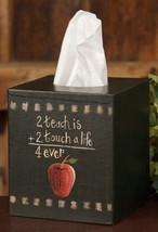Primitive Tissue Box Cover TB312- 2 Teach is 2 A Touch Paper Mache' - £6.35 GBP