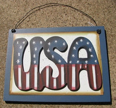 Wood Sign  Patriotic WD2054 - USA - £3.12 GBP