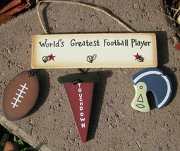Wooden Sign1200AWorld Greatest Football Player - $1.95