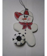 Wooden Snowman  WD1058 - Soccer  Snowman - £1.54 GBP